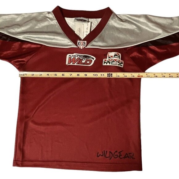 OT SPORTS Alaska Wild Indoor Football League Boys Jersey Youth Small Maroon NWT - Picture 10 of 11